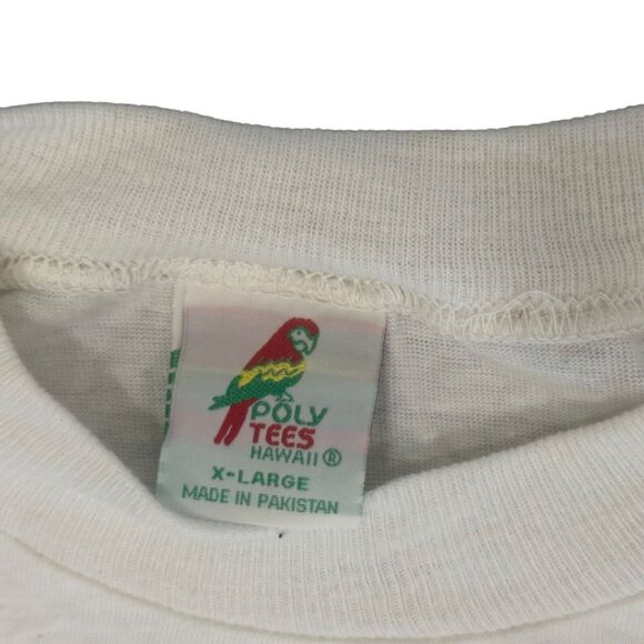 VINTAGE 80S HAWAII POLY TEES Tropical SINGLE STITCH T-SHIRT ADULT LARGE - Picture 7 of 9